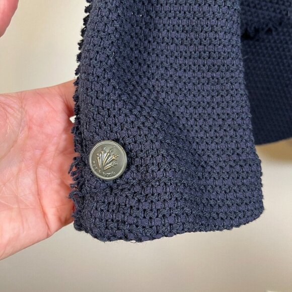 Rag and Bone Slade Tweed Blazer Womens Size 4 Navy Blue Work Career Professional - Picture 6 of 12